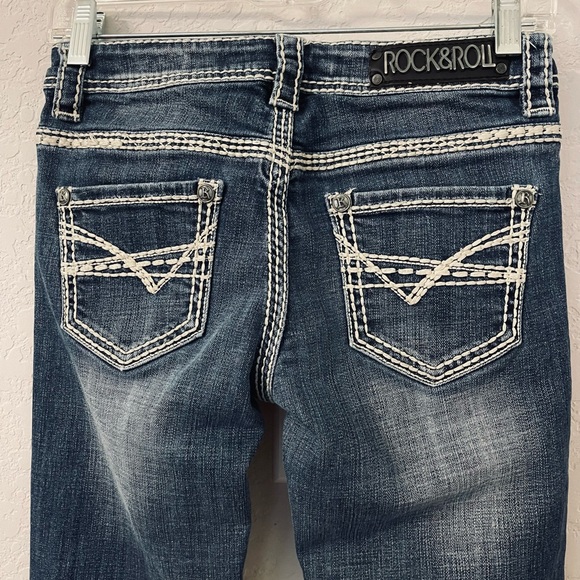 Rock&Roll Cowgirl Riding Jean 25X32 Bootcut Medium Wash Preloved - Picture 13 of 14